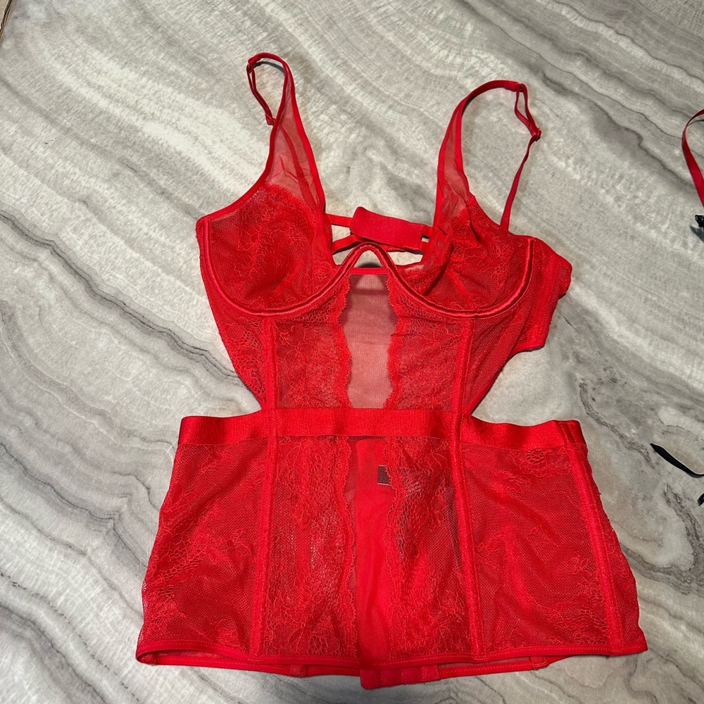 Victorias secret red teddy lingerie size M